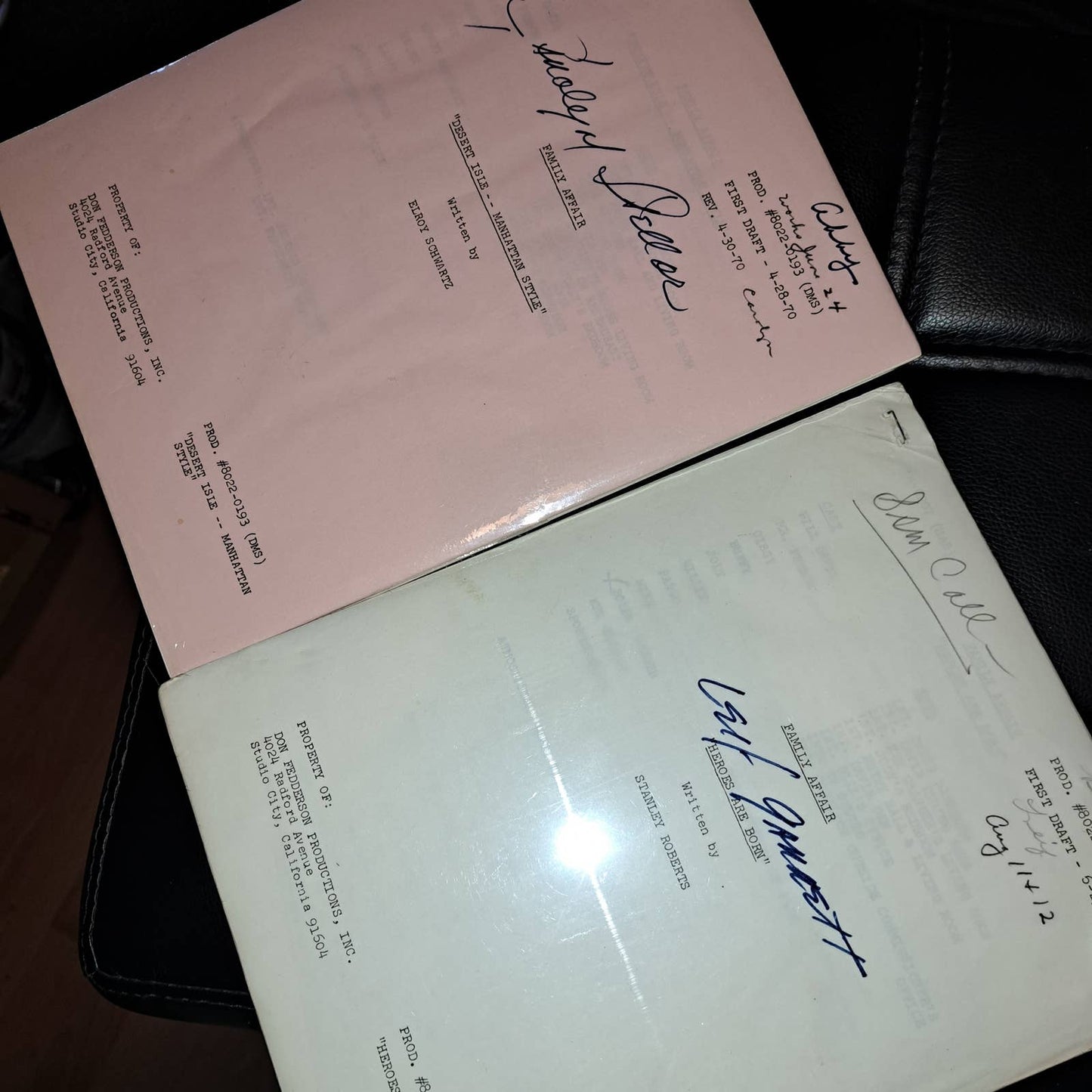 2 Well Preserved scripts from Family Affair -by Stanley Roberts & Elroy Schwartz