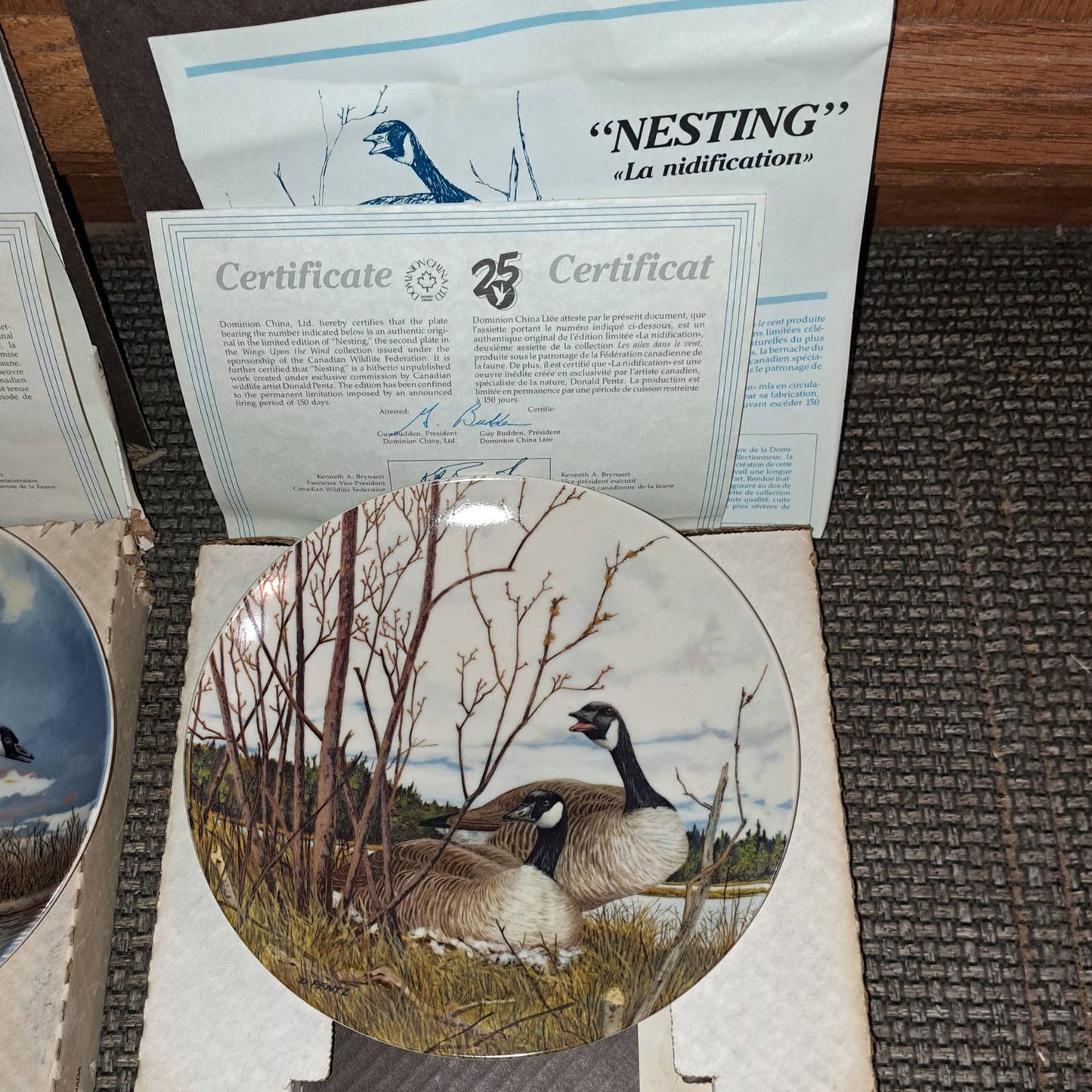 3 Display Plates by Dominion LTD Grizzly, Landing, Nesting COA/Box