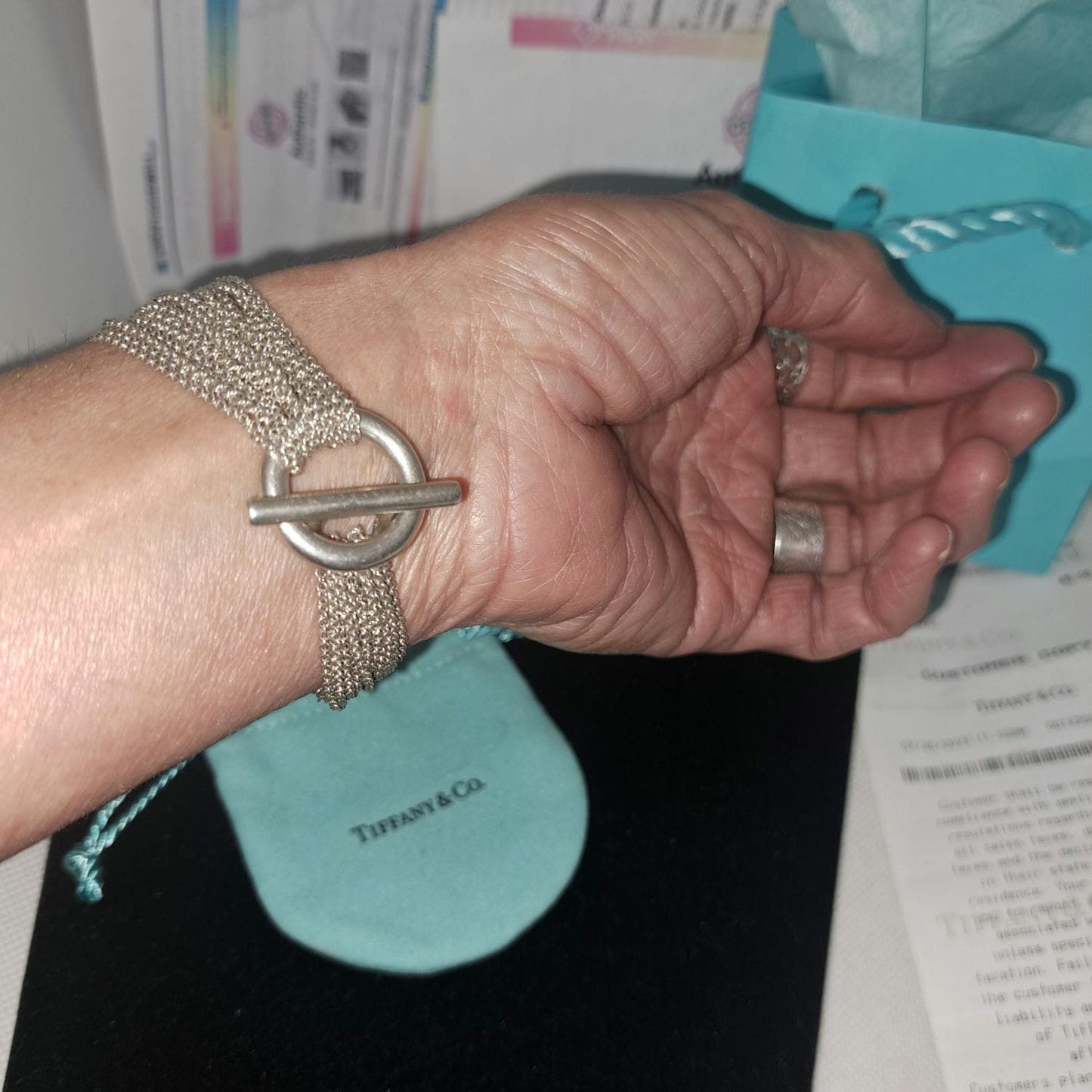 Your Valentine will LOVE this Authentic Mesh Heart Tiffany & Co Bracelet with gift bag