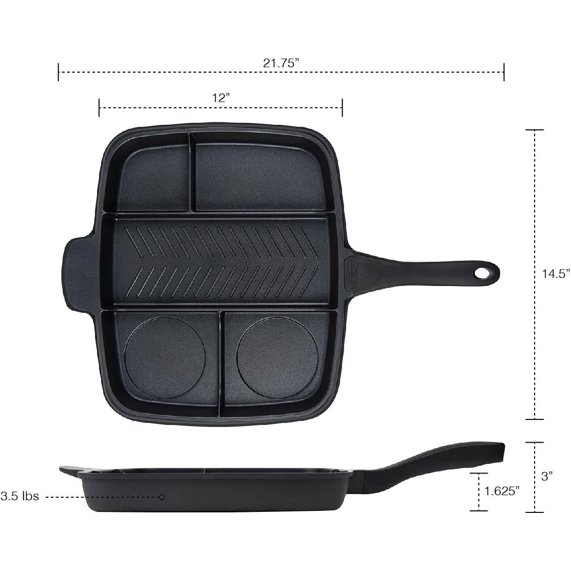 A KITCHEN MUST HAVE! MasterPan NonStick Divided Grill/Fry/Oven Skillet