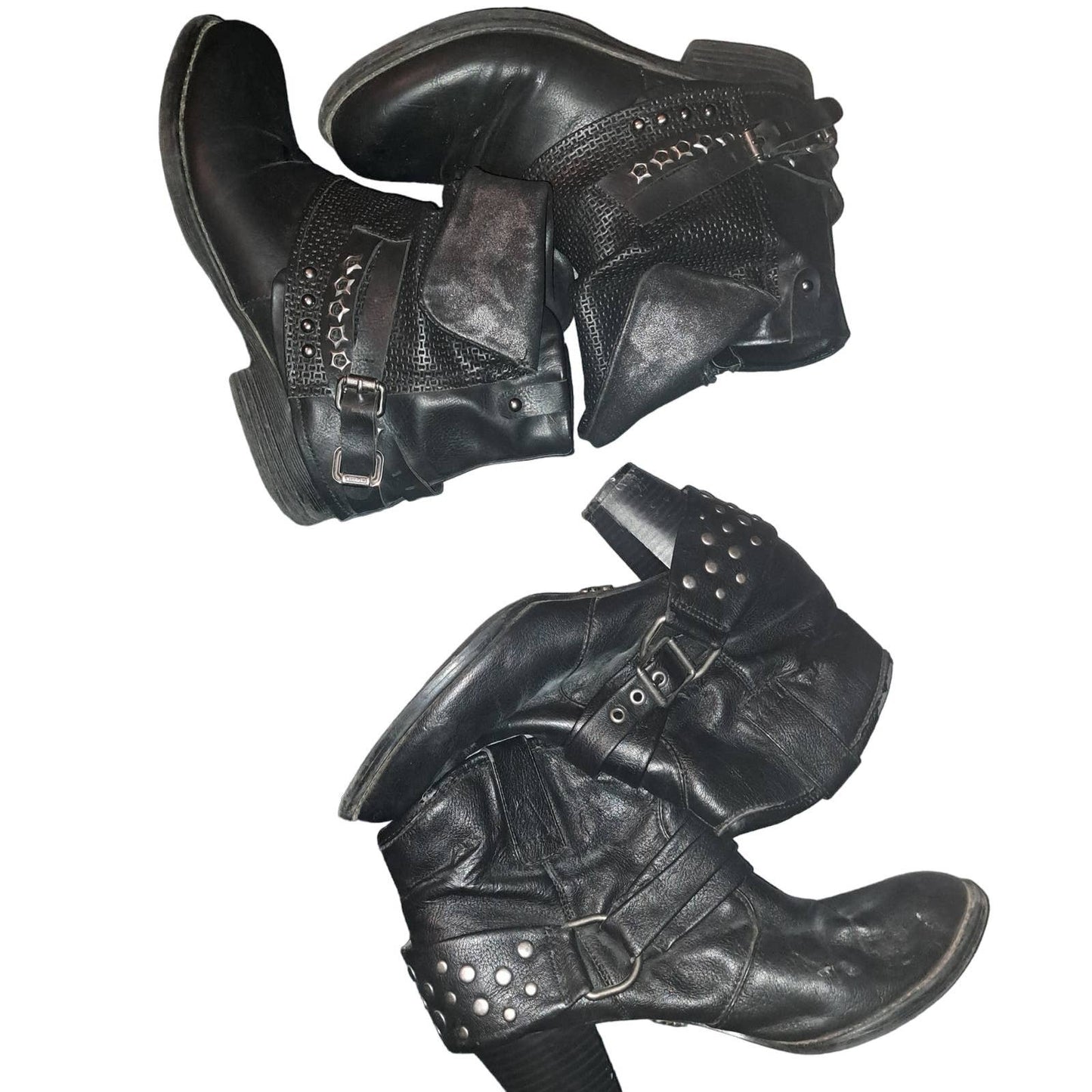 2 Black Rocker ankle Boots size 8 Vera Wang & Elara