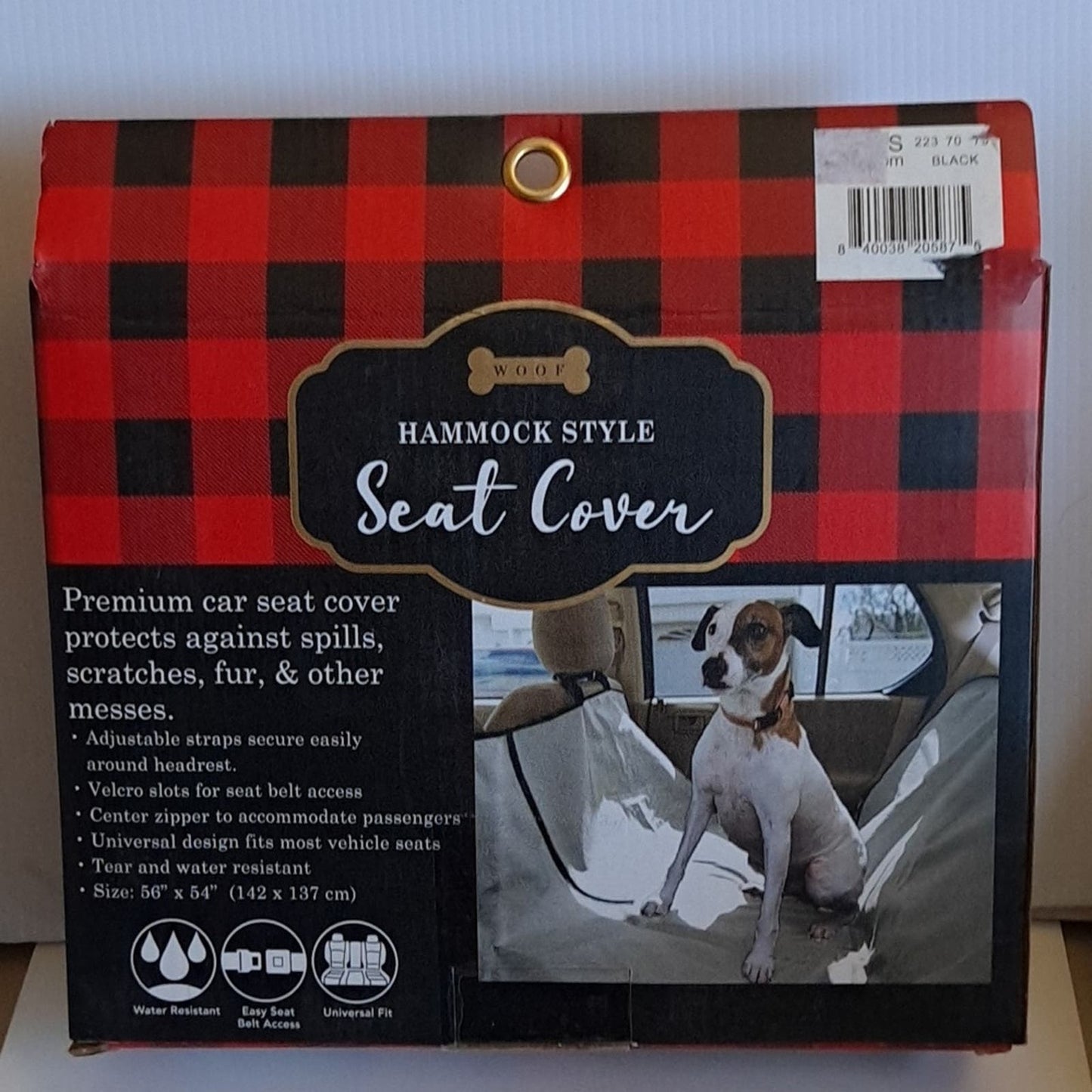 WOOF hammock style pet seat cover NEW IN Box BLACK Universal Fit