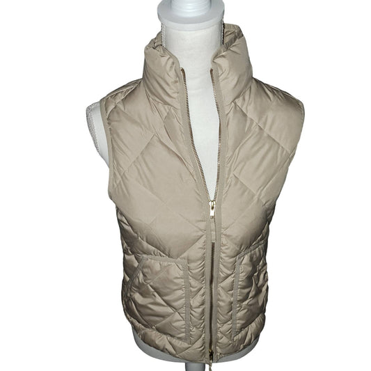 Worn ONCE - Beautiful Champagne J. CREW Puffer Zip Up Vest XS