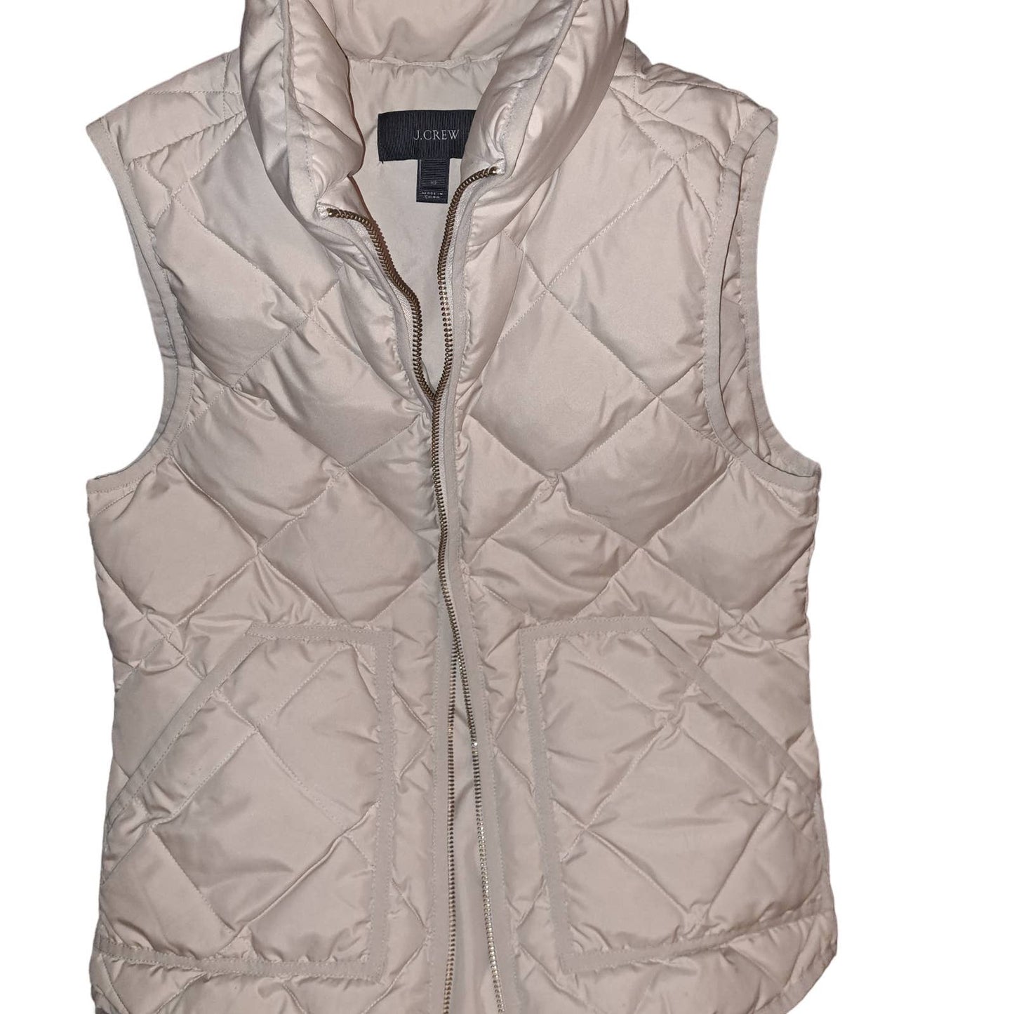 Worn ONCE - Beautiful Champagne J. CREW Puffer Zip Up Vest XS