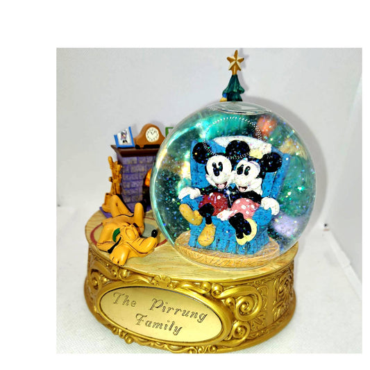 Wonderful Disney Mickey Mouse Musical globe 7in 3.4lbs! Shows Pirrung Family!
