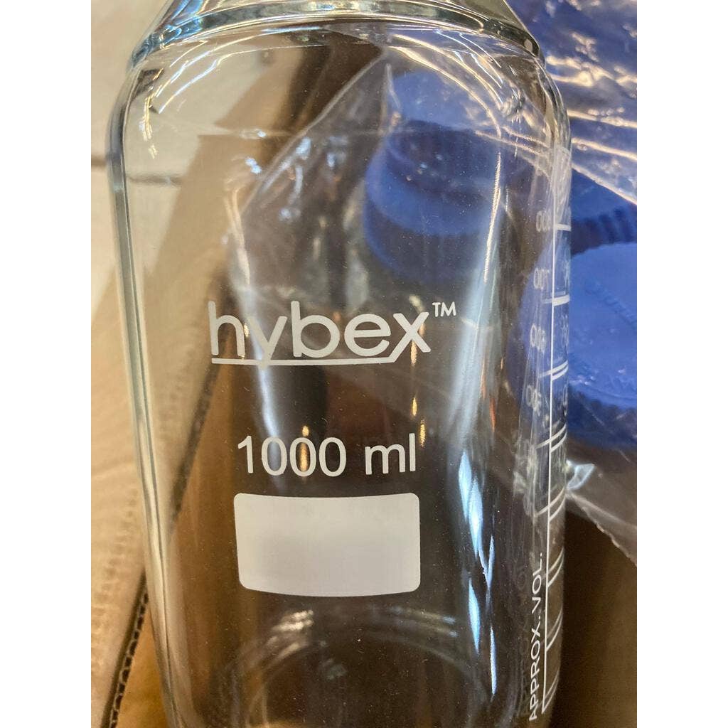 10 Bottles -Scientific B3000-1000-G Hybex Borosilicate Glass Media Storage