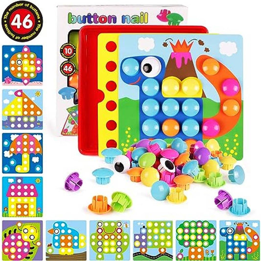 AMOSTING Color Matching Mosaic Pegboard Early Learning Educational Toy