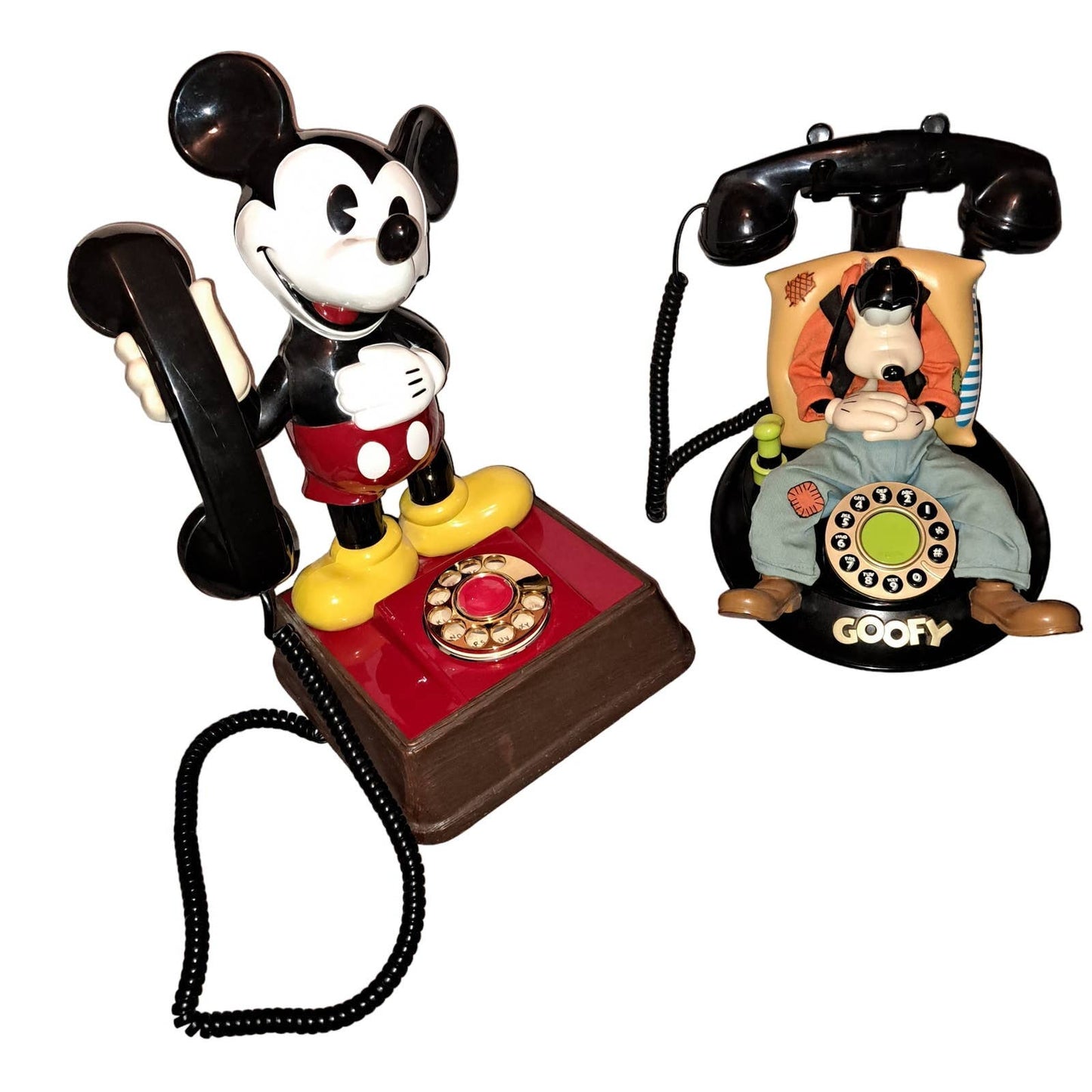 VINTAGE and WORKING Goofy and Mickey Landline phones