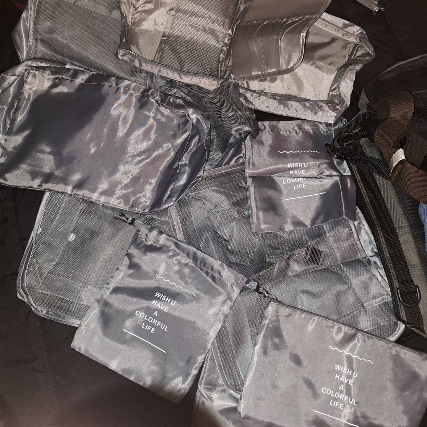 GRAY 10 pc luggage organizer bags various sizes multifunctional set