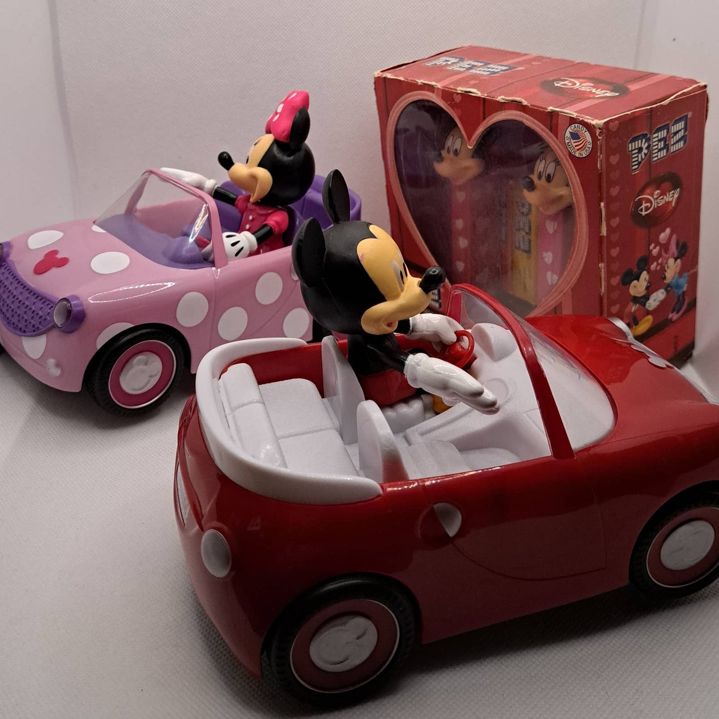 Vintage Minnie and Mickey - Battery Operated Cars and PEEZ