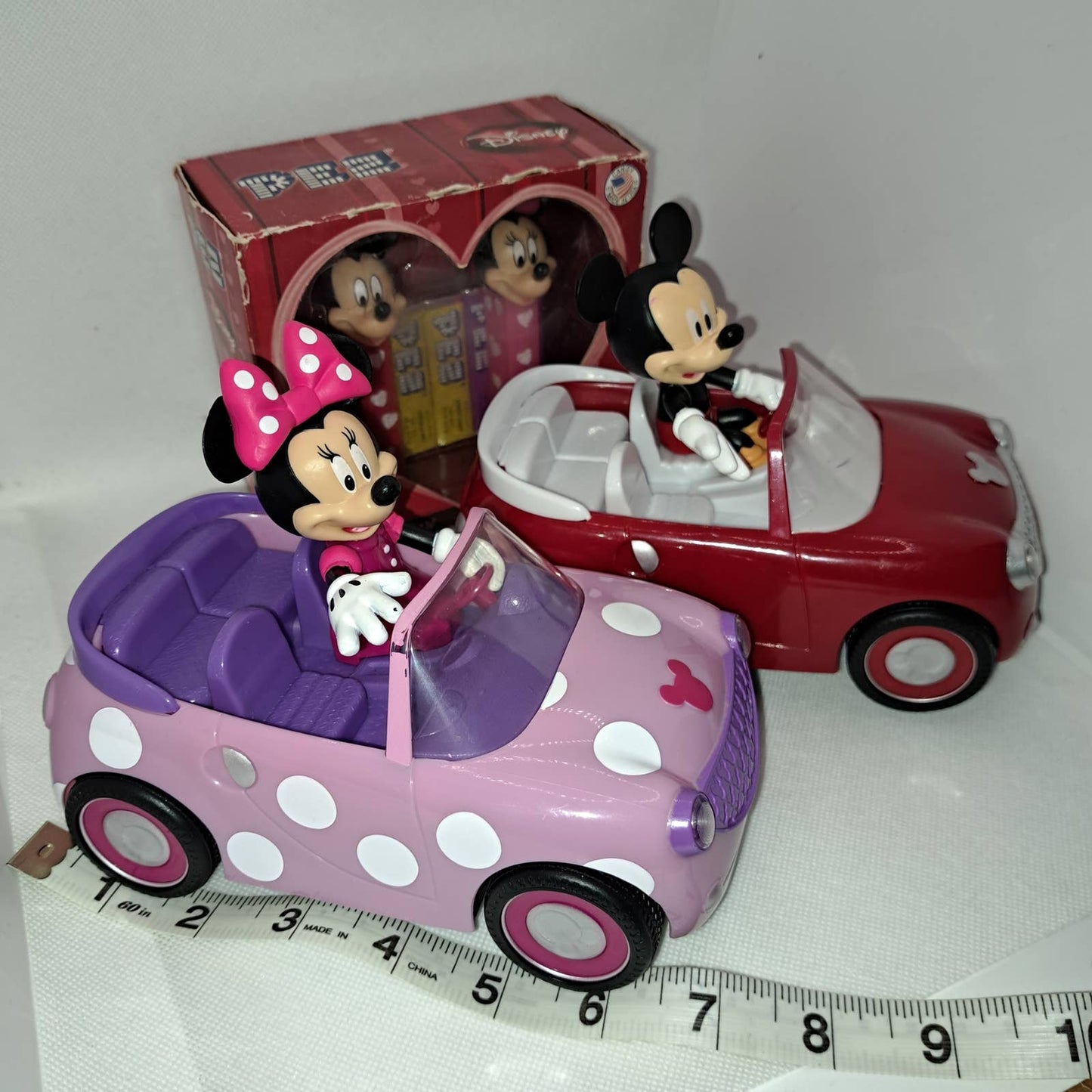 Vintage Minnie and Mickey - Battery Operated Cars and PEEZ