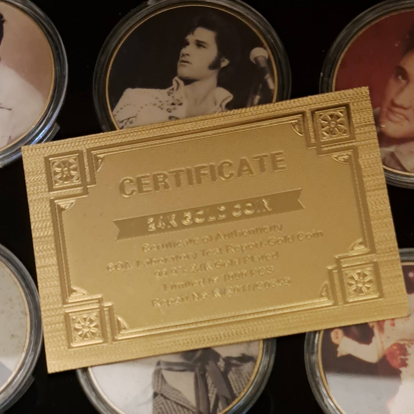 RARE! ELVIS COLLECTORS! 24K GOLD 6 Coins & Cert Plus 5-50th Anniversary Set