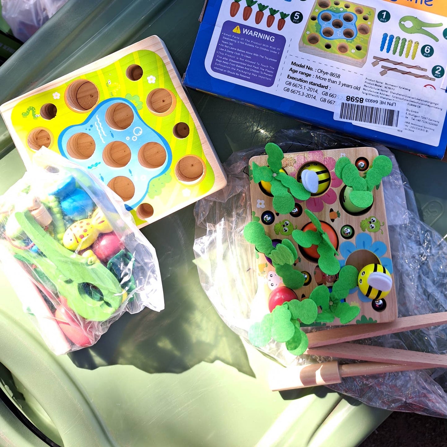 TWO Fun Farm Game Montessori Wooden Toys for Toddlers Sensory Education NEW
