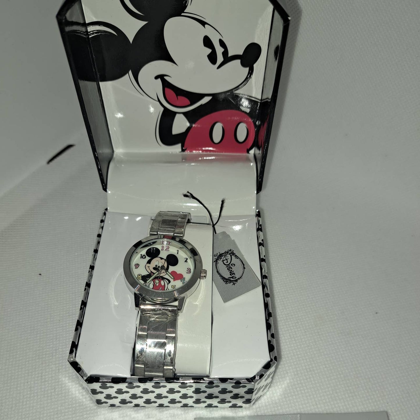 NEW in Collector Box - Mickey Mouse Heart stainless Silver Watch