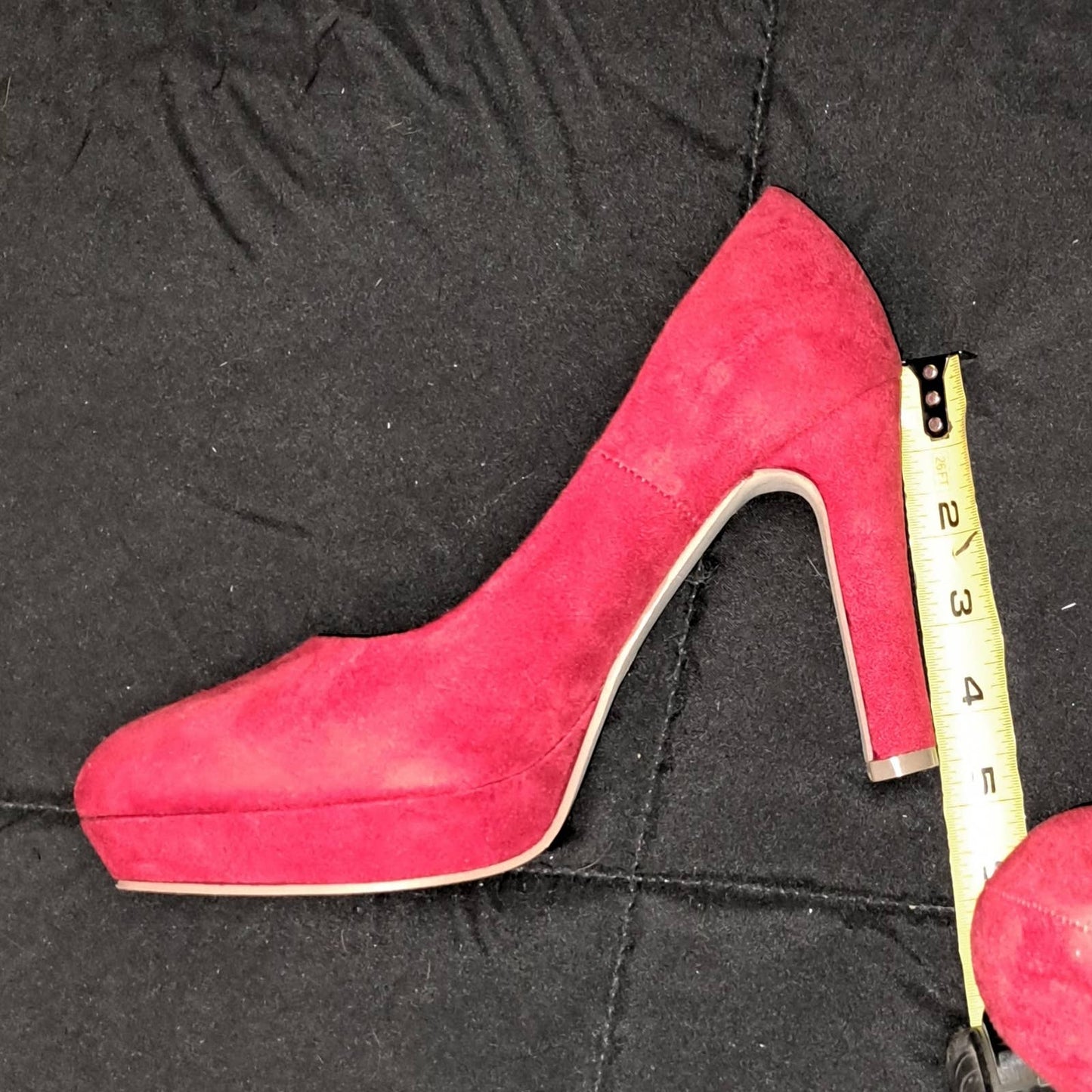 Elara Women's High Heels Vintage SUEDE Evening Shoes Red SZ 8