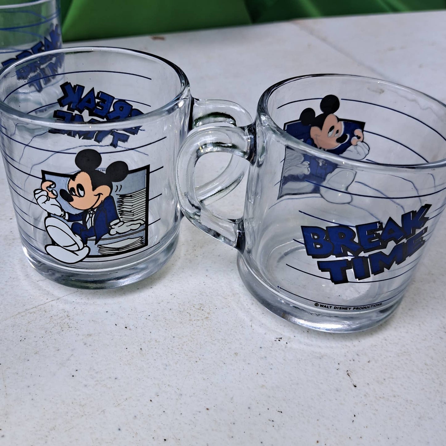 Very Vintage Break Time Break Room Micky Glass Cups Set of 5