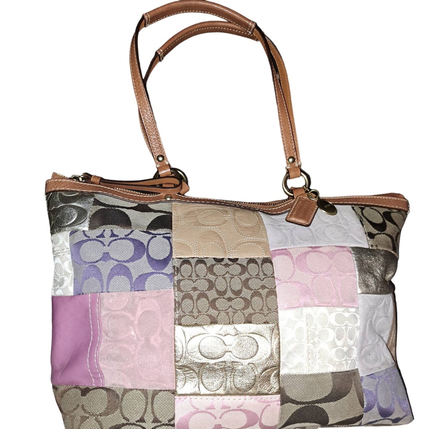 Coach signature Patchwork BEAUTY! 15 inches leather & Suede Patches