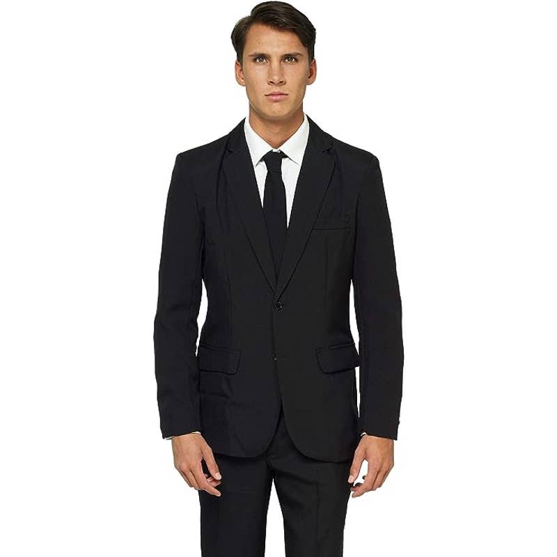 NWT- Unisex Black Suit pants, jacket & tie Mens Small-Woman MED/LG
