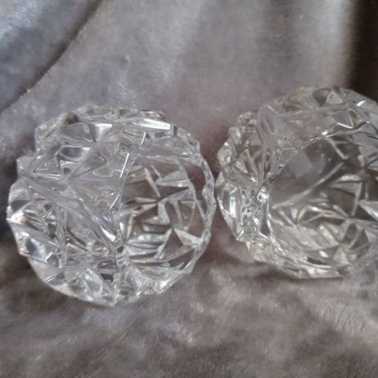 2 Tiffany and Co Rock cut votives in perfect condition with COA