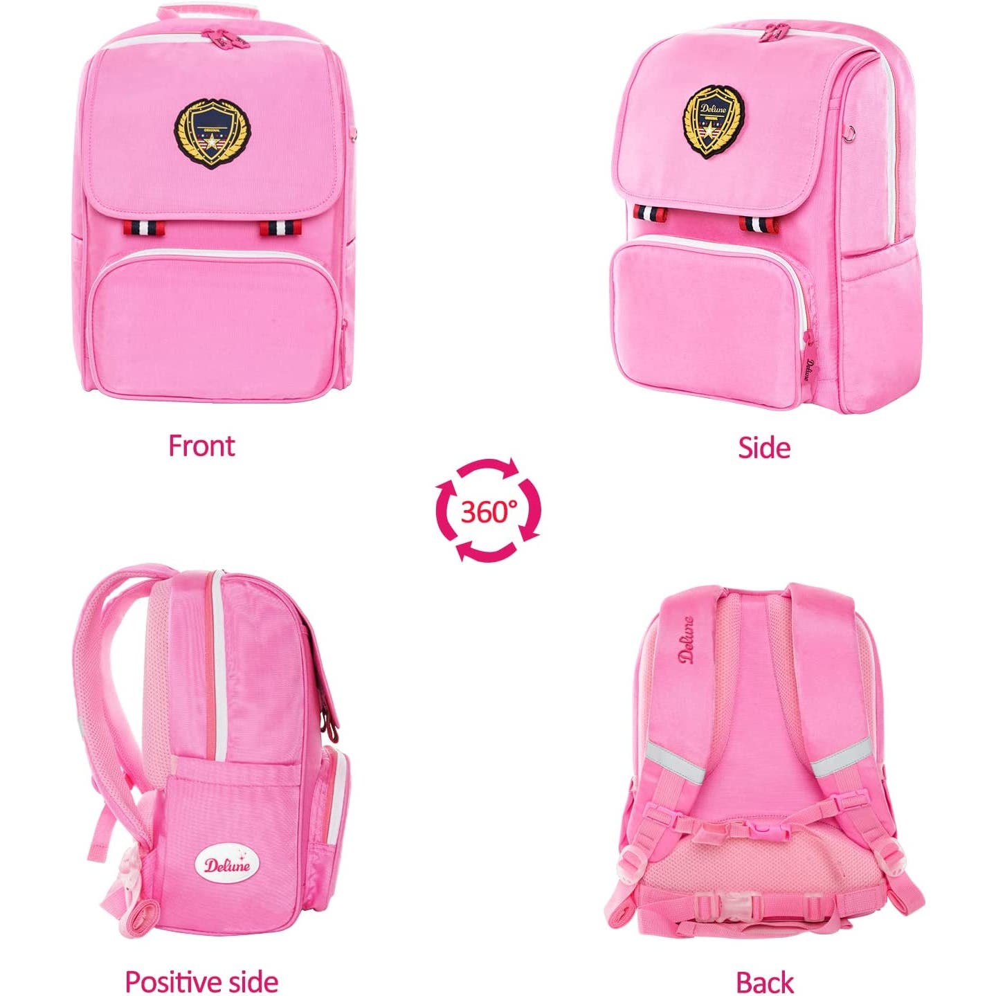 SALE!!! DELUNE Pink Backpack LIGHT Weight with Pencil Case - ORTHOPEDIC