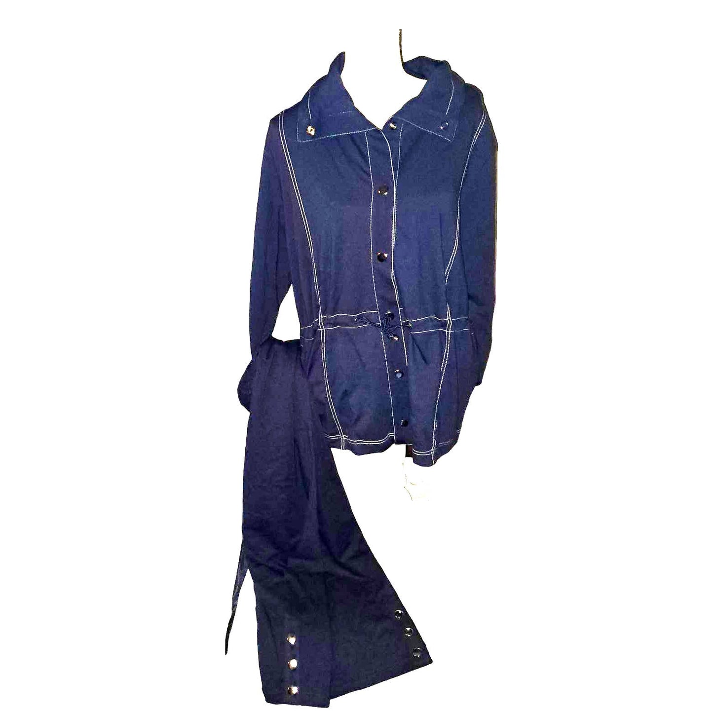 NEW-Sport Savvy 2-Piece Set, Navy Blue, XL Draw String Waist Jacket Large Pants