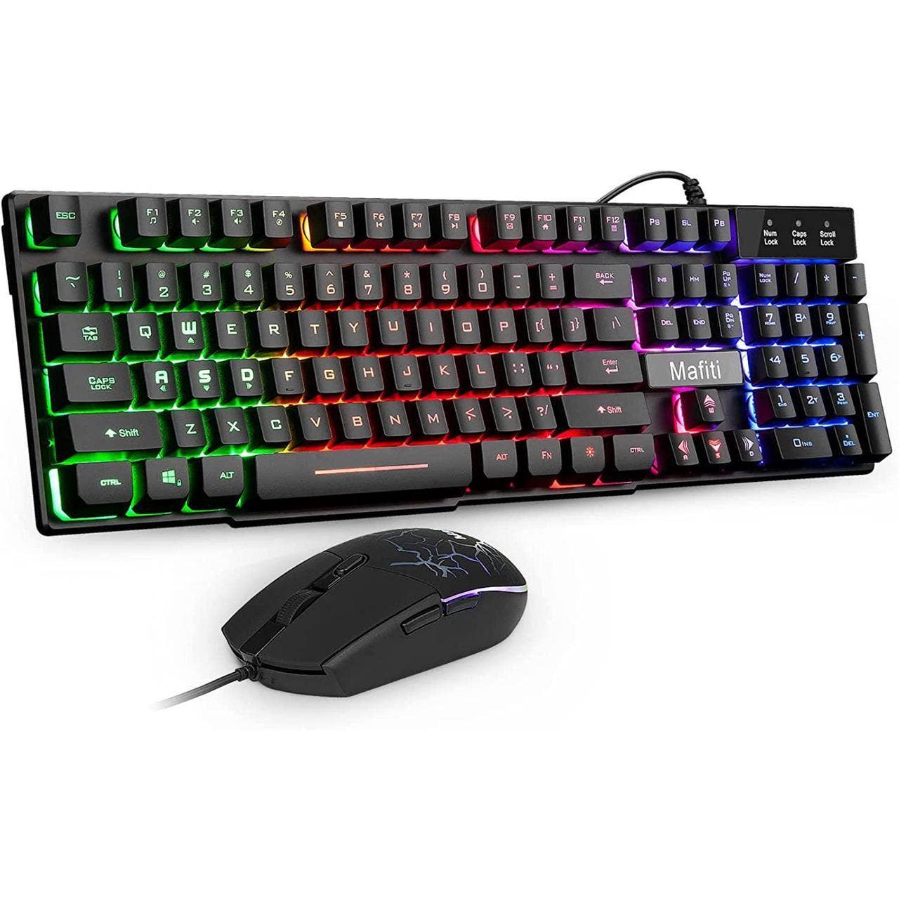 NEW Mafiti Colorful Backlit Gaming Keyboard with mouse