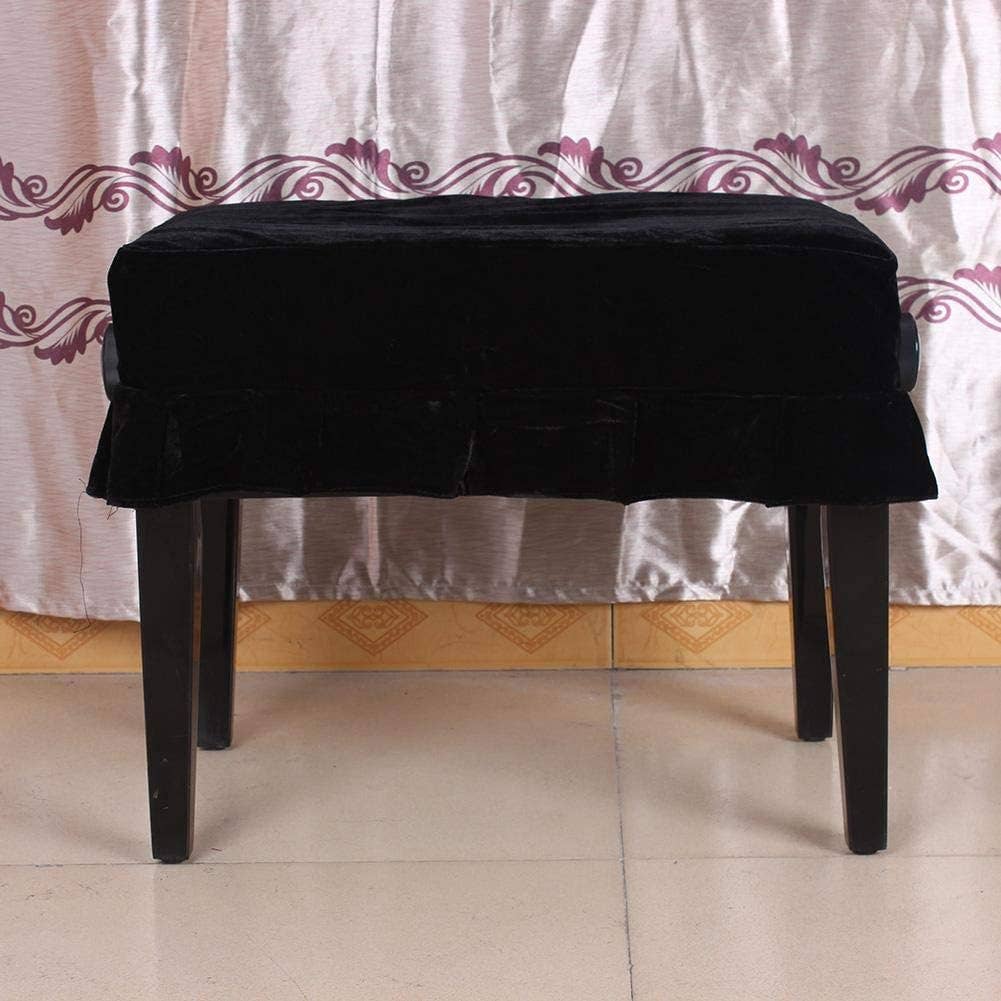 NEW - Red Velvet Upright Piano Cover with Black Velvet Seat Cover