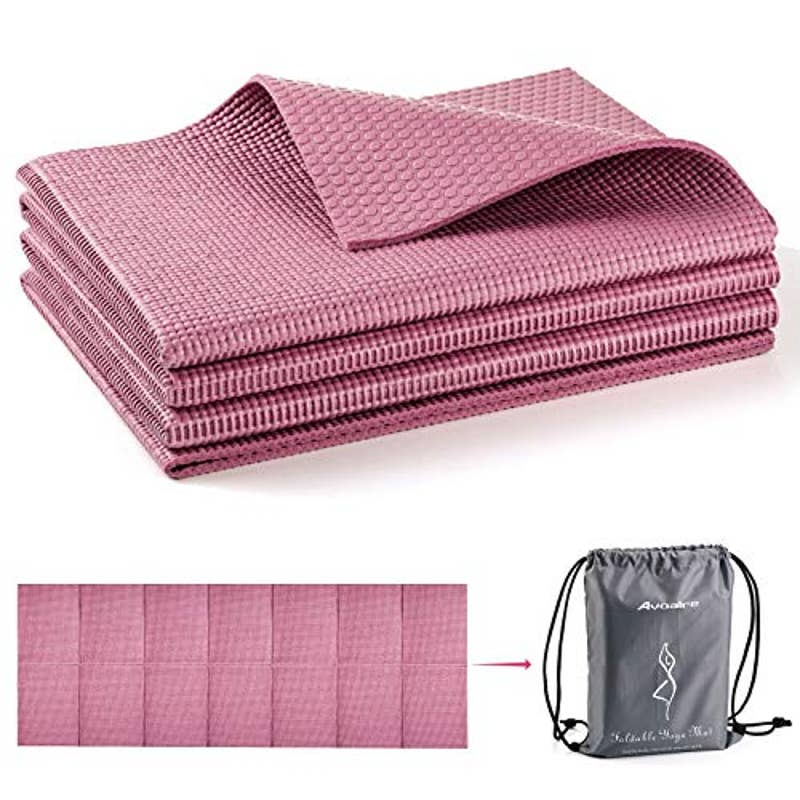 Avoalre Yoga Mat with Bag - Pink and Gray