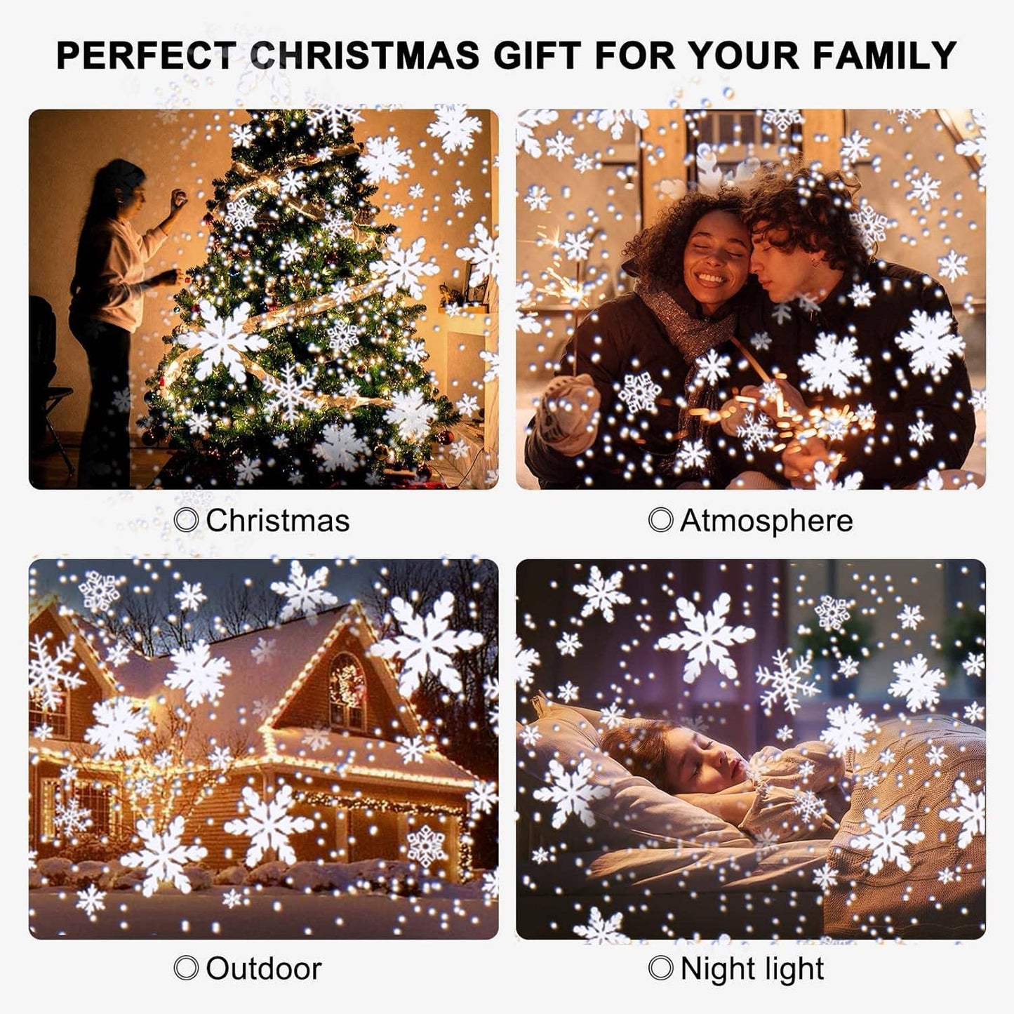 NIB -Christmas LED Snowflake Weather Resistant with Remote Projector lamp