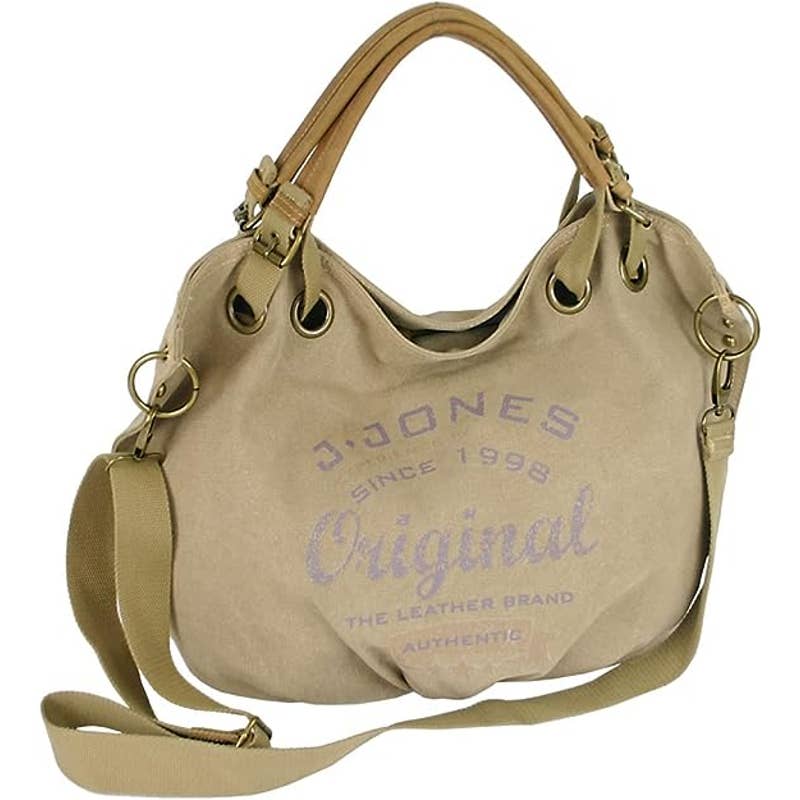 J JONES Large Women's Canvas Shoulder Bag | Vintage Look