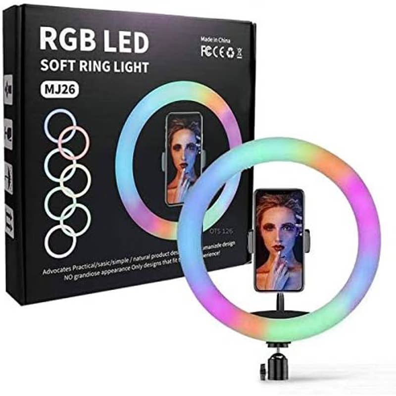 NIB- 10inch RGB Ring Light-Tripod- Phone Holder Ring Light with Shutter Control,