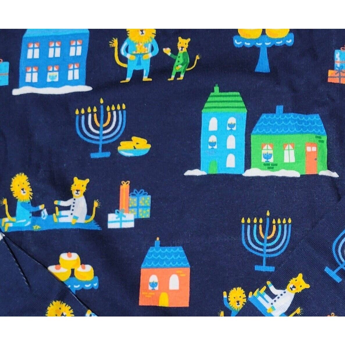 NWT- Hanukkah 2pc pajama set blue festive Lions Menorah TODDLER 2-T