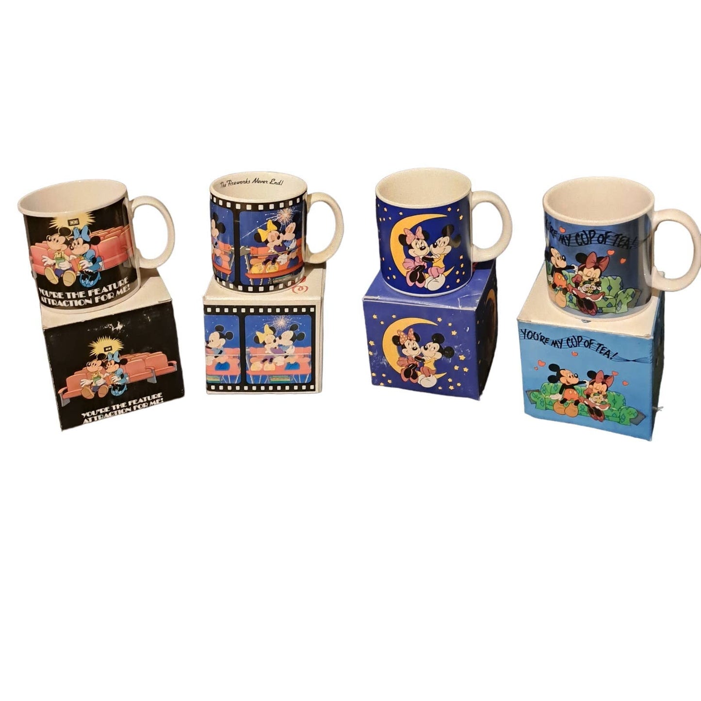 VERY VINTAGE Mickey & Minnie in LOVE Coffee Cups Circa 1980