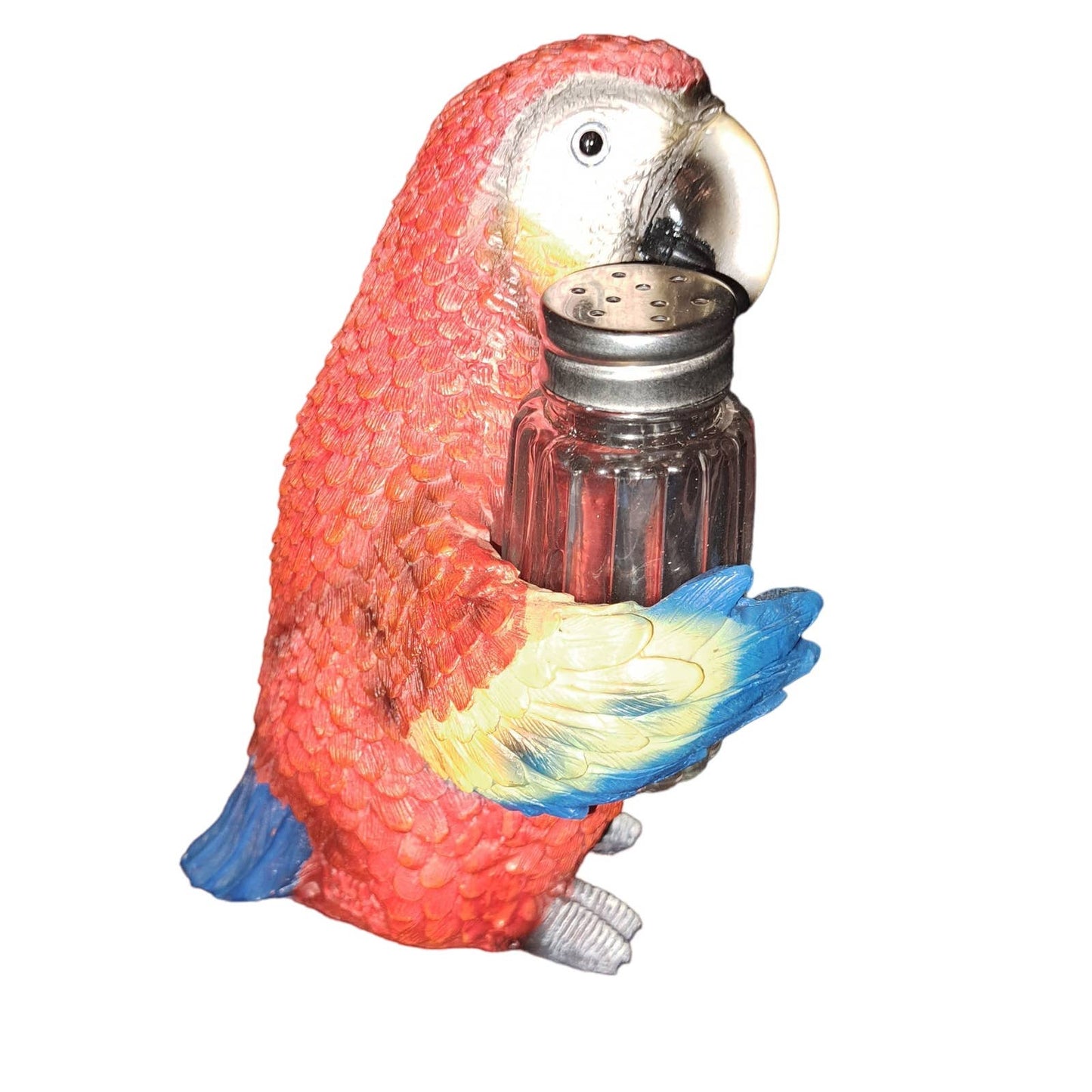 NIB- ADORABLE! Colorful Scarlet Macaw Parrot Salt and Pepper Shaker