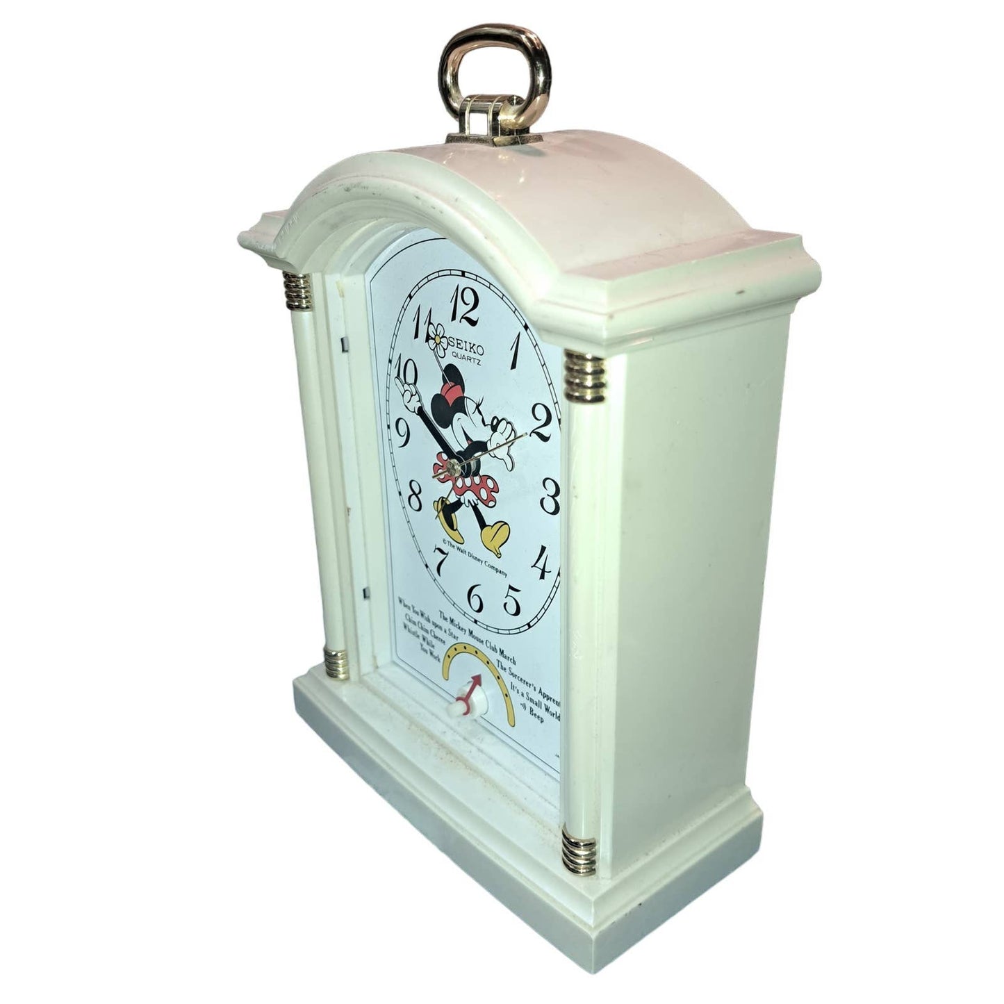 BEAUTIFUL Vintage White - Gold Minnie Clock plays music