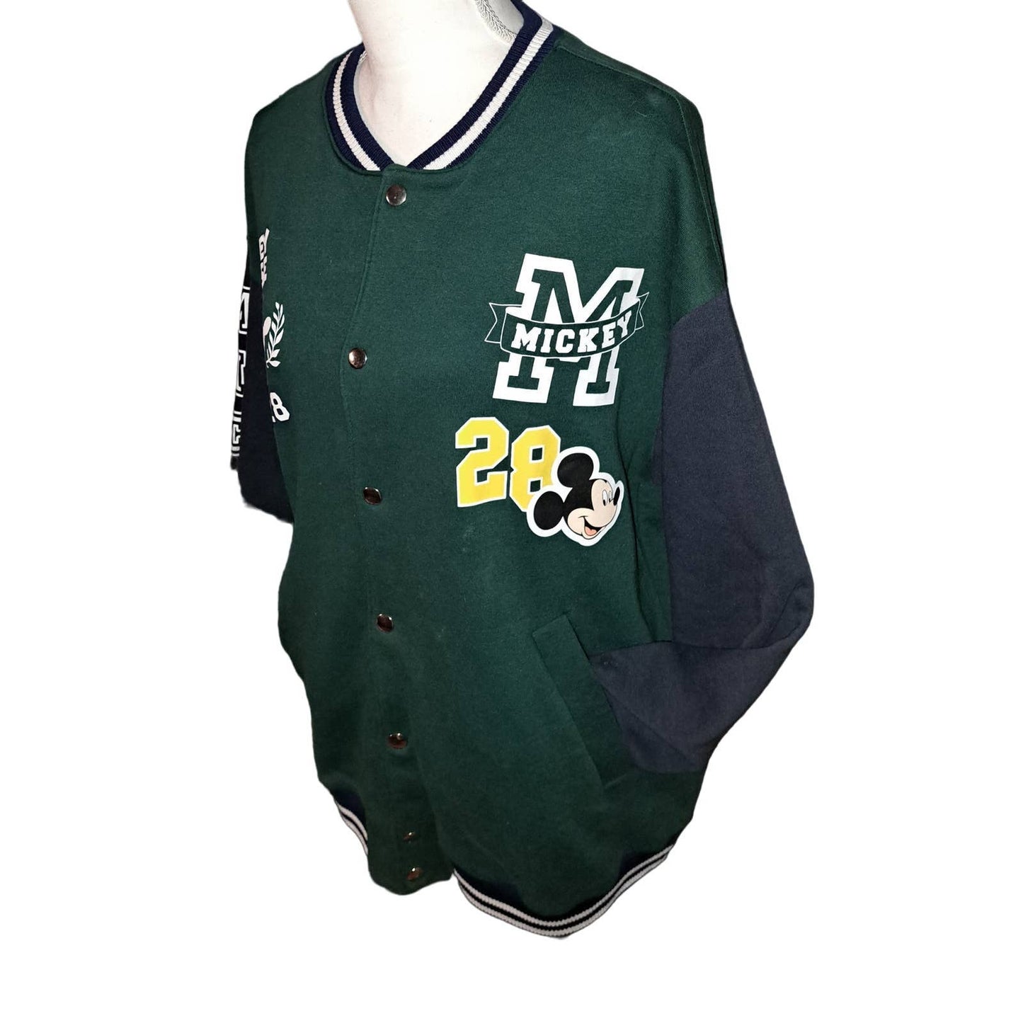 NWT- H&M ADORABLE Mickey Adult Letterman Jersey Sweatshirt Material Small