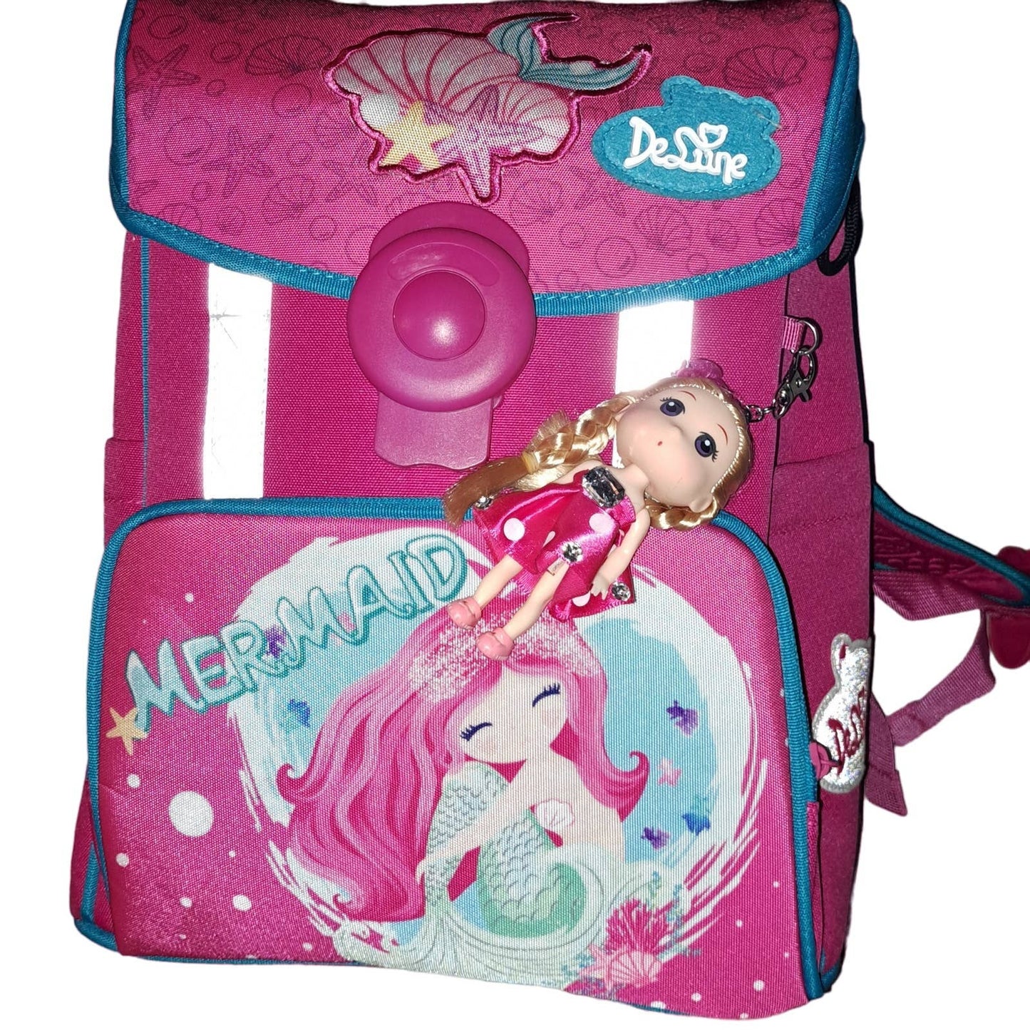 New Delune mermaid backpack spine protect