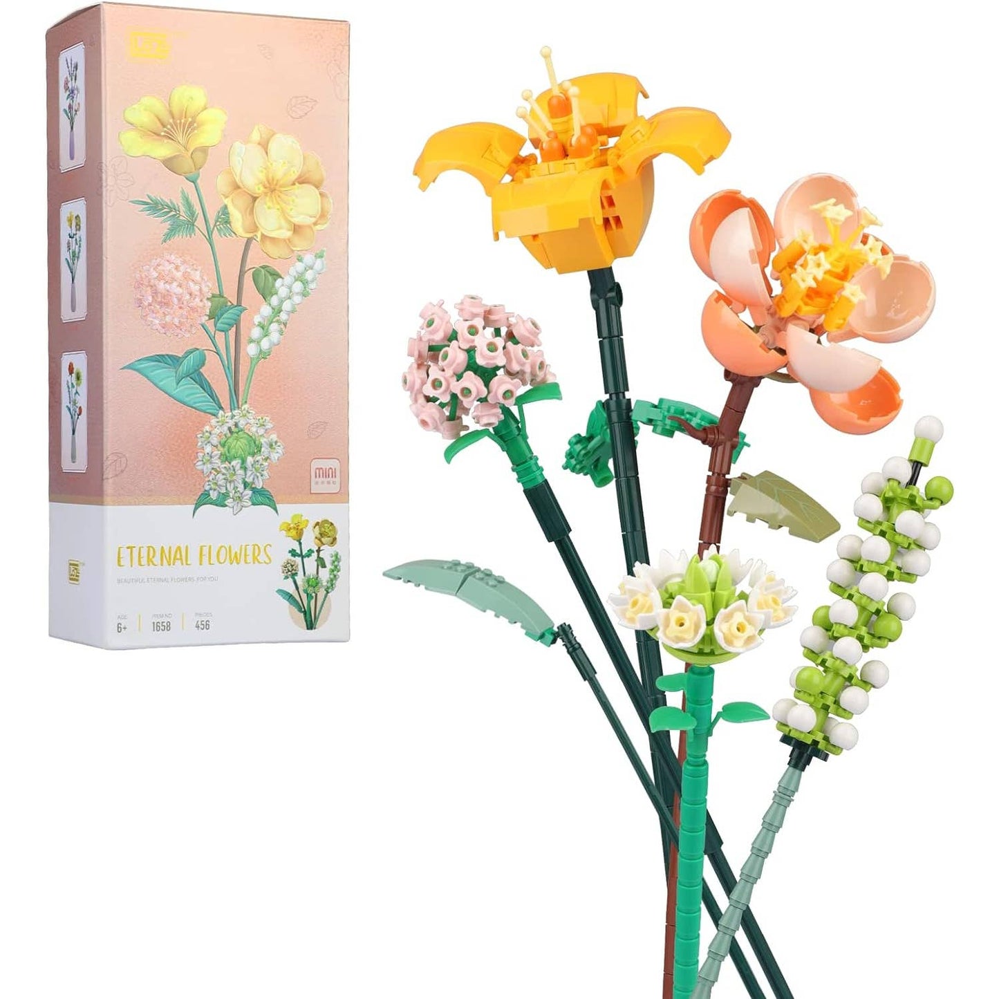 GREAT GIFTS! Flower Bouquet Building Set, Botanical Flowers Blocks DIY Creative Gift
