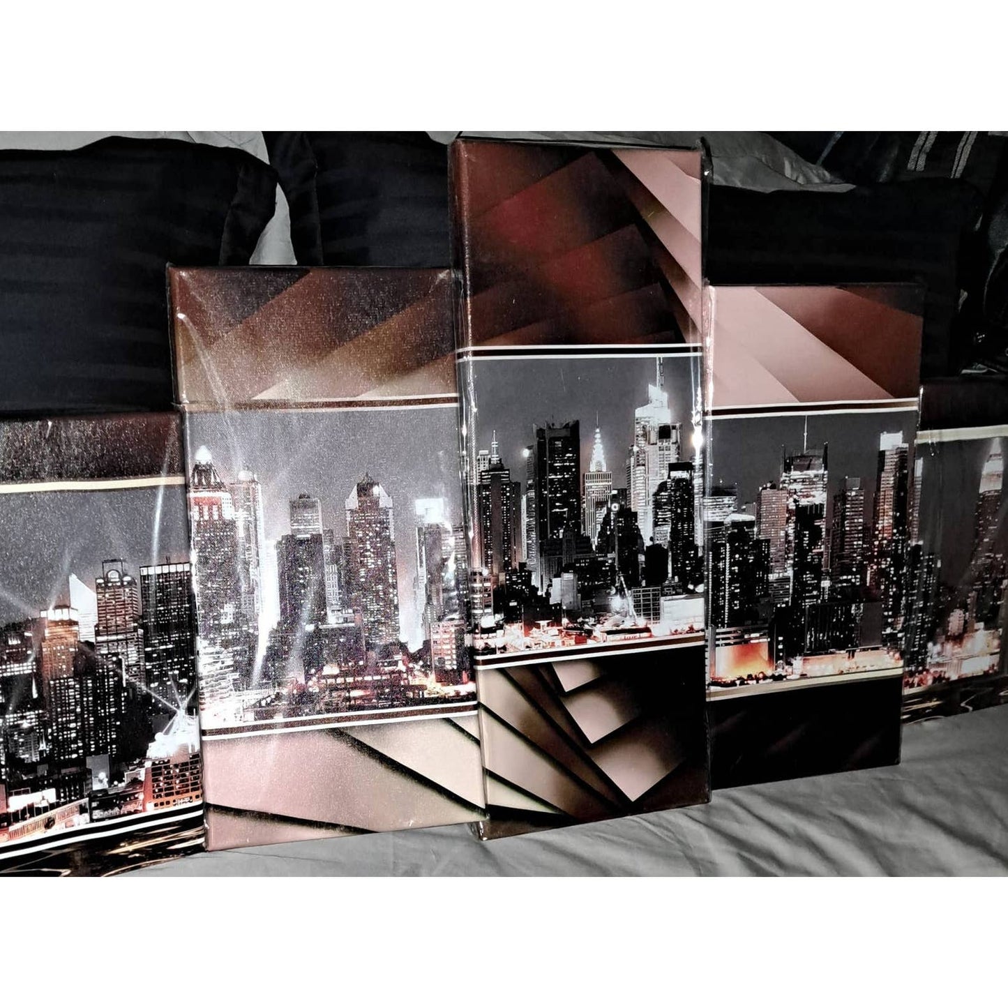 ALMOST 4 feet with 5 separate Modulor paintings NYC Skyline