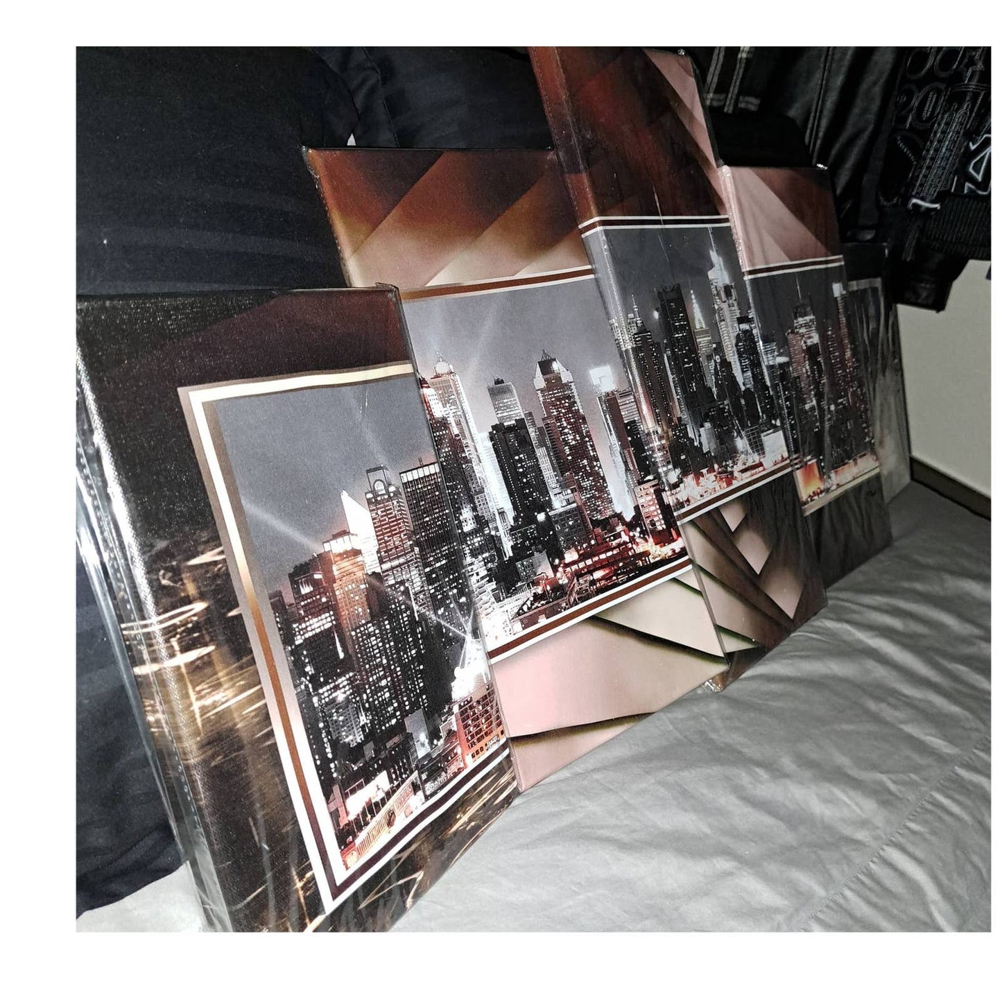ALMOST 4 feet with 5 separate Modulor paintings NYC Skyline