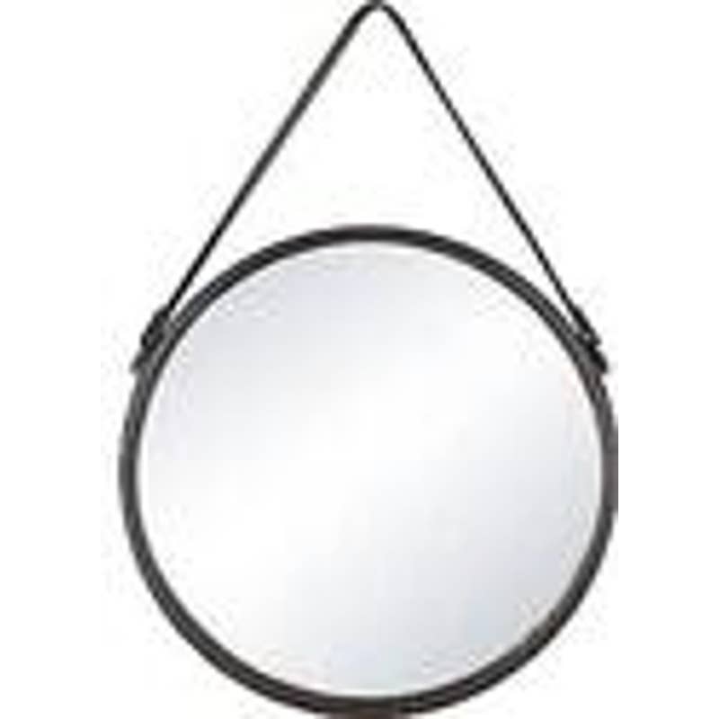 round barber mirror - decorative mirror with straps 17 Inch
