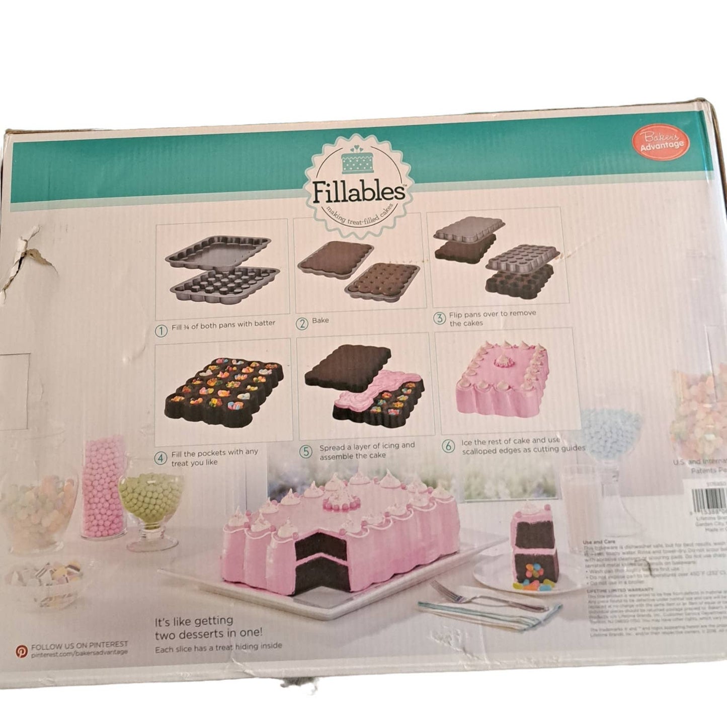 NIB- Bakers Advantage LG FILLABLES 2 pans for treat Filled Cakes
