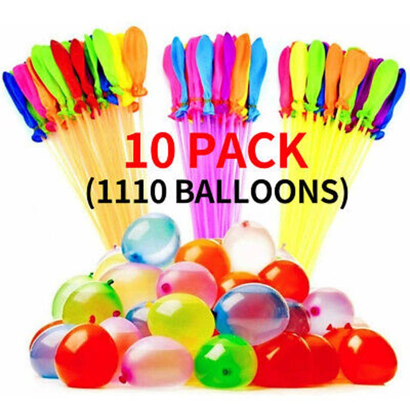 1110 Pack Water Balloons, Multicolor Fast Self Filling Water Bombs