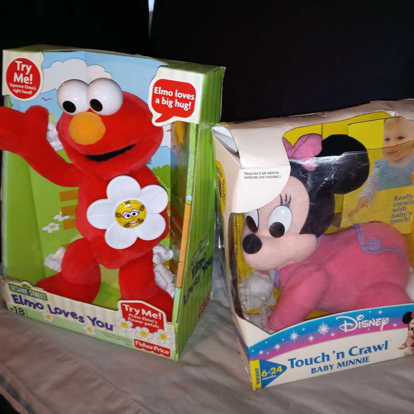 New Elmo Loves You AND Baby Minnie Touch and Crawl