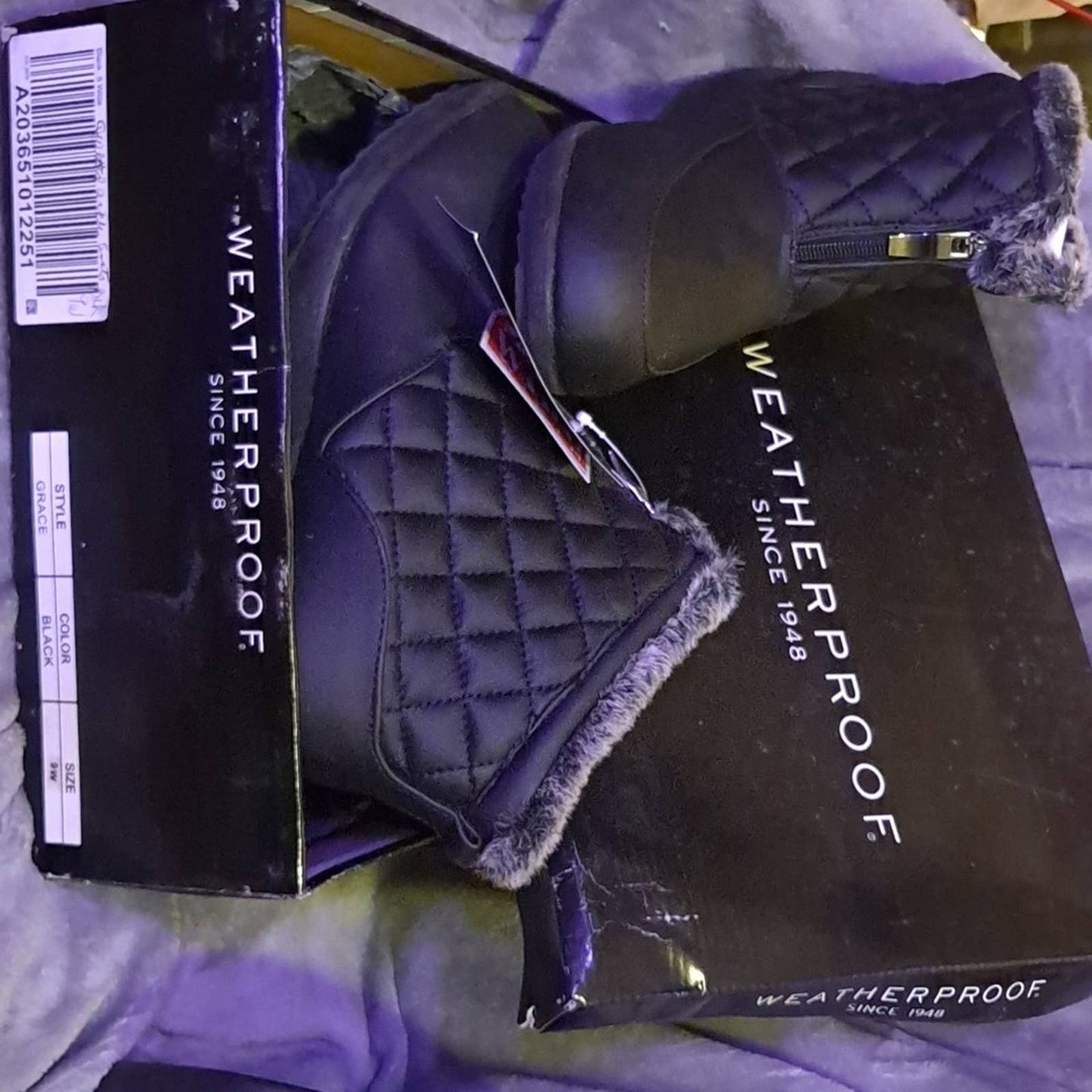 WEATHERPROOF QUILTED FUR LINED GRACE BOOTS BRAND NEW IN BOX SIZE 9