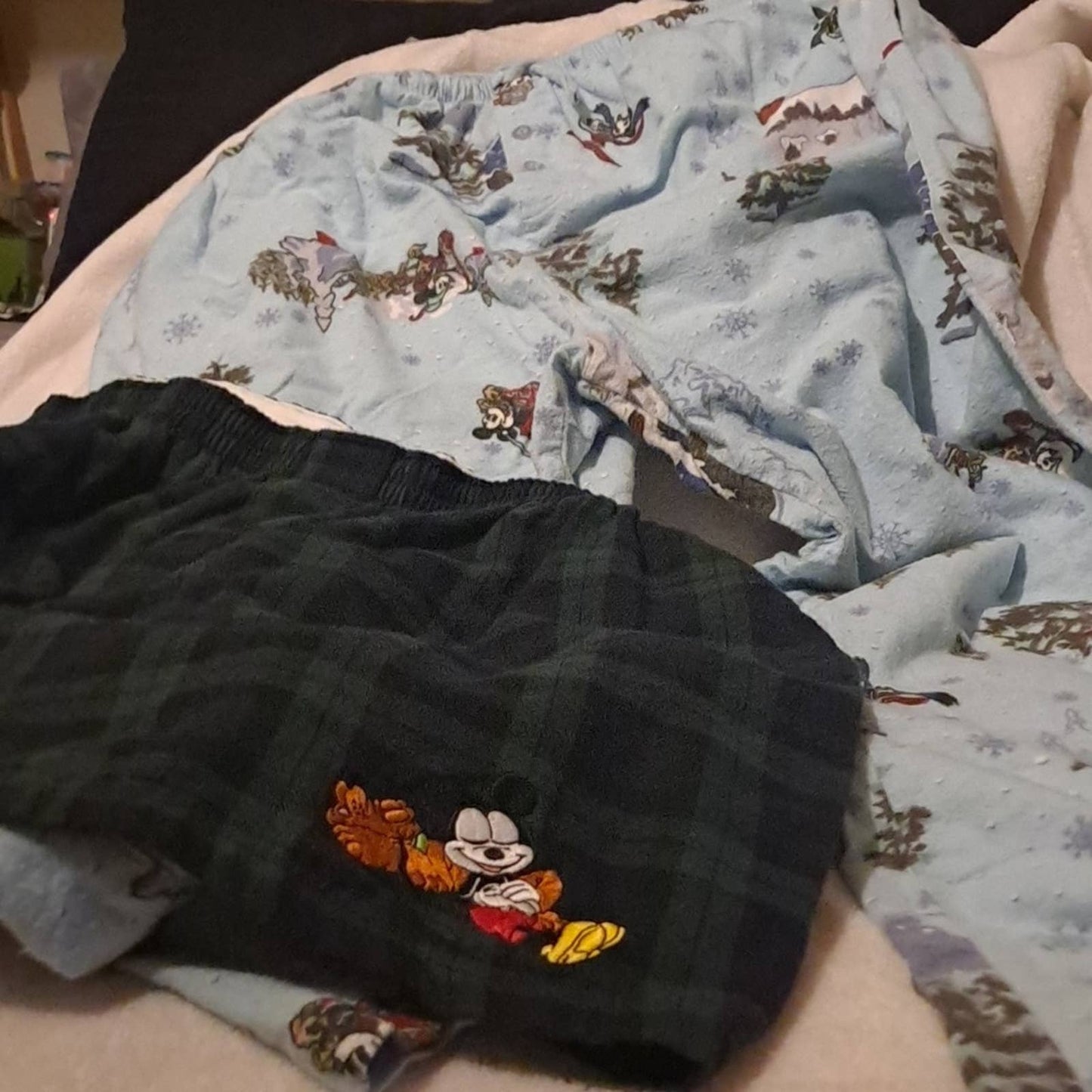 Unisex Set of XL Mickey Mouse Pajama bottoms. One long and one short.
