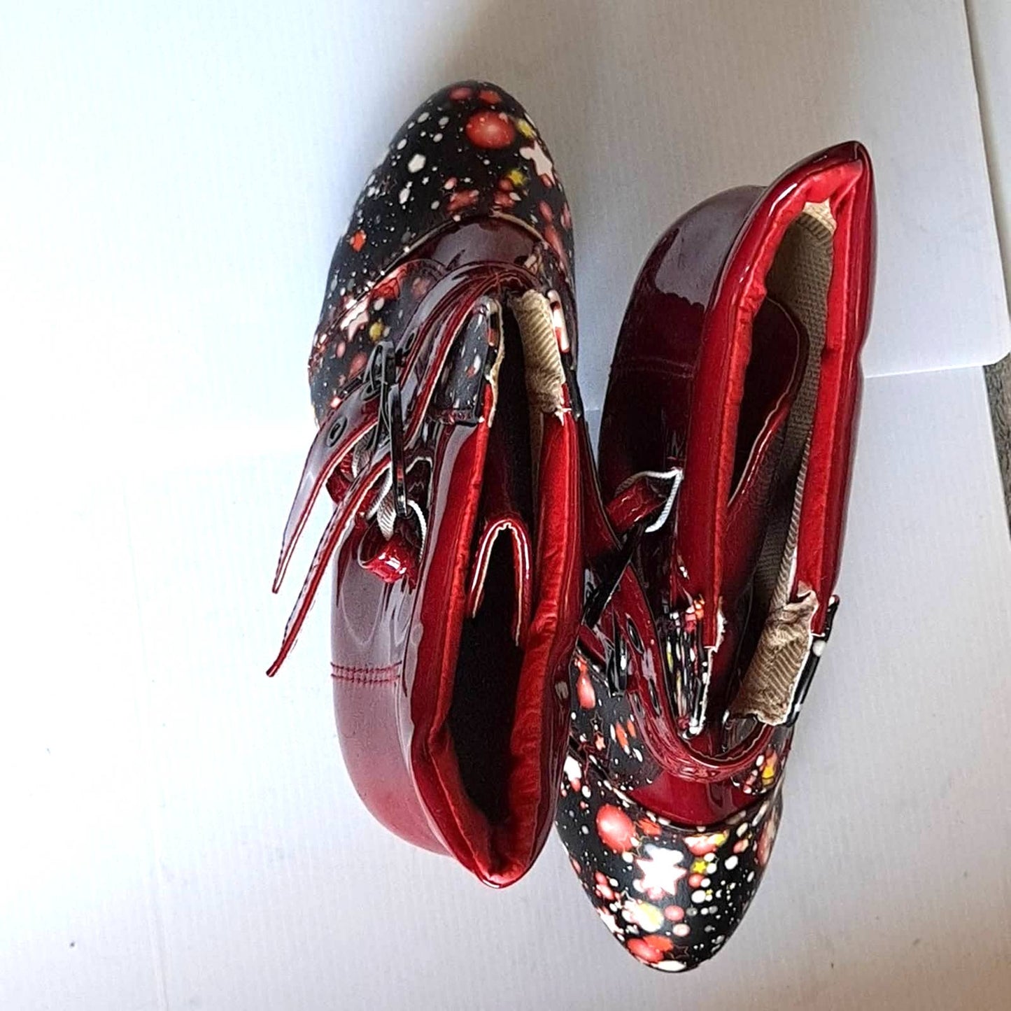SASSY and Sexy Crimson Red patent leather beauties size 40 or 8.5 /9 Womens
